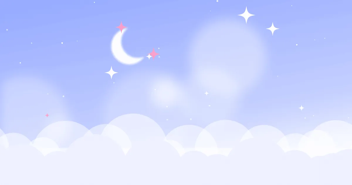 客户端知识栏目封面插画：粉彩渐变的天空、云朵、星星与星球