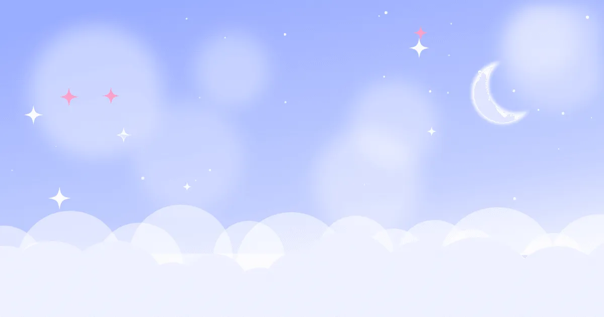 客户端知识栏目封面插画：粉彩渐变的天空、云朵、星星与星球