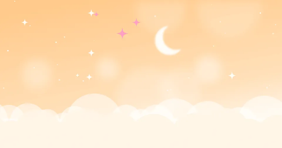 机场对比栏目封面插画:粉彩渐变的天空、云朵、星星与星球