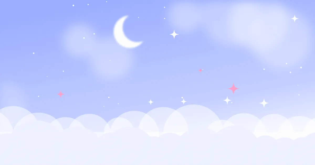 客户端知识栏目封面插画：粉彩渐变的天空、云朵、星星与星球