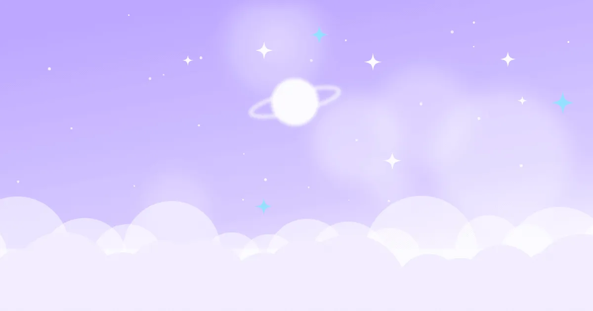 网络知识栏目封面插画:粉彩渐变的天空、云朵、星星与星球