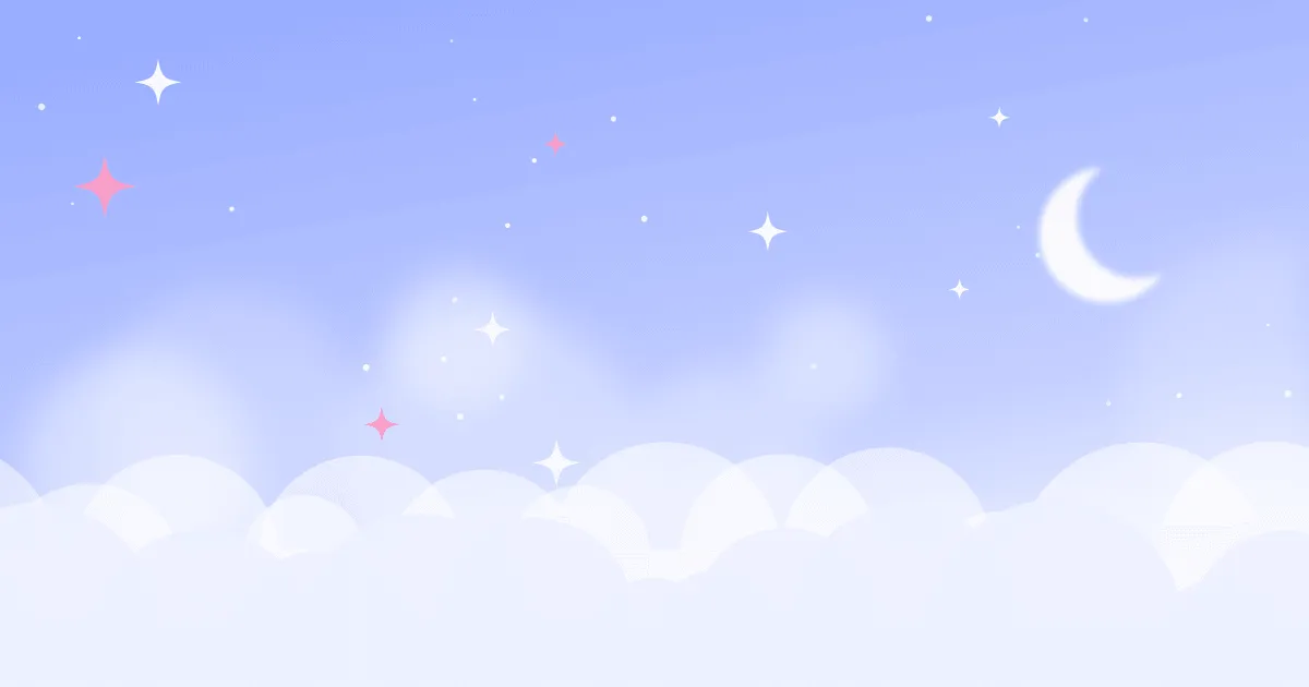 客户端知识栏目封面插画：粉彩渐变的天空、云朵、星星与星球