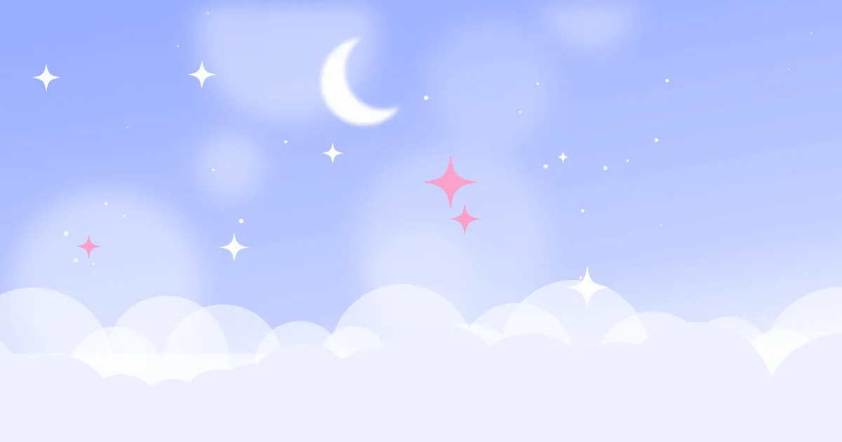 客户端知识栏目封面插画：粉彩渐变的天空、云朵、星星与星球